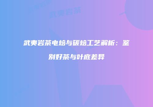 武夷岩茶电焙与碳焙工艺解析：鉴别好茶与叶底差异