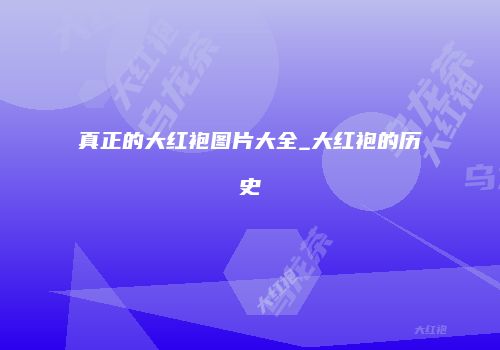 真正的大红袍图片大全_大红袍的历史