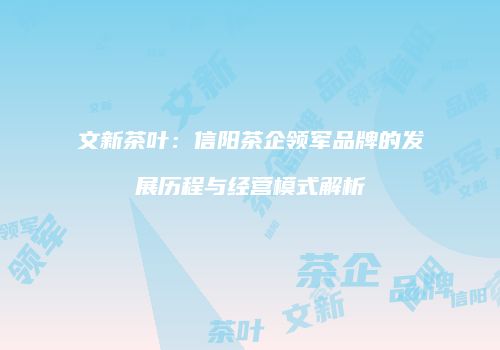文新茶叶：信阳茶企领军品牌的发展历程与经营模式解析