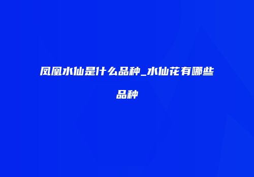 凤凰水仙是什么品种_水仙花有哪些品种
