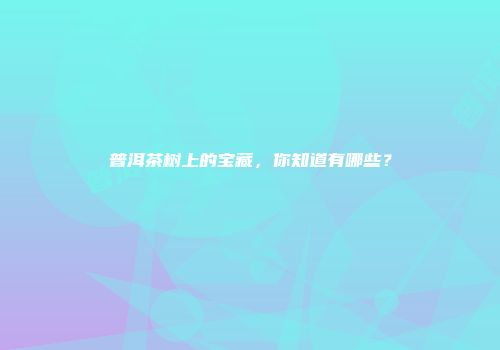 普洱茶树上的宝藏，你知道有哪些？