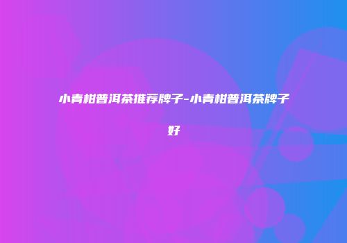 小青柑普洱茶推荐牌子-小青柑普洱茶牌子好