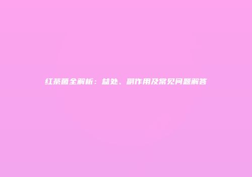 红茶菌全解析：益处、副作用及常见问题解答