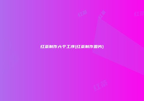 红茶制作六个工序(红茶制作图片)