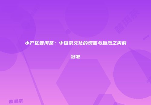 小产区普洱茶：中国茶文化的瑰宝与自然之美的致敬