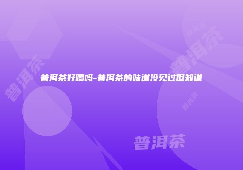 普洱茶好喝吗-普洱茶的味道没见过但知道