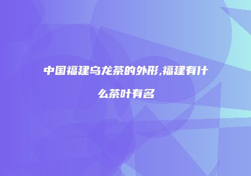 中国福建乌龙茶的外形,福建有什么茶叶有名