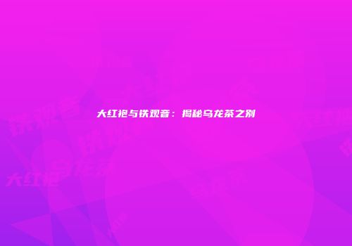 大红袍与铁观音：揭秘乌龙茶之别