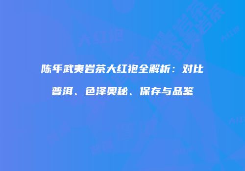 陈年武夷岩茶大红袍全解析：对比普洱、色泽奥秘、保存与品鉴