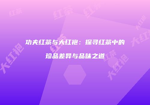 功夫红茶与大红袍：探寻红茶中的珍品差异与品味之道