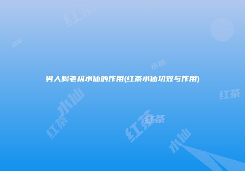 男人喝老枞水仙的作用(红茶水仙功效与作用)