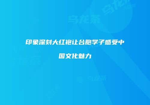 印象深刻大红袍让台胞学子感受中国文化魅力