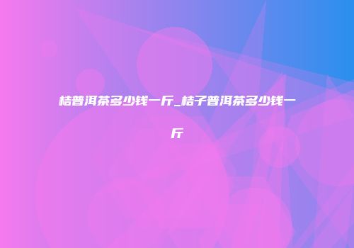 桔普洱茶多少钱一斤_桔子普洱茶多少钱一斤