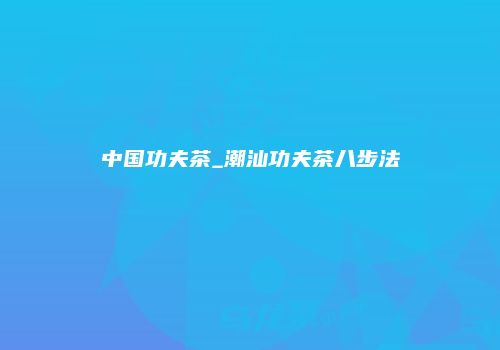 中国功夫茶_潮汕功夫茶八步法