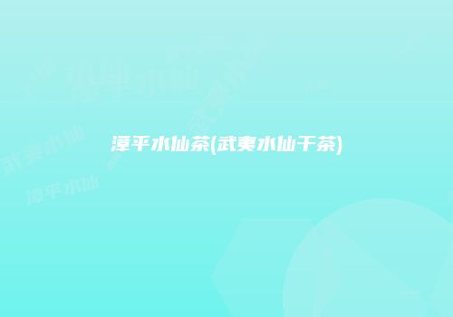漳平水仙茶(武夷水仙干茶)