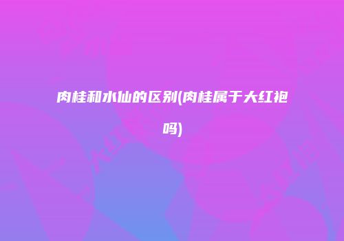 肉桂和水仙的区别(肉桂属于大红袍吗)