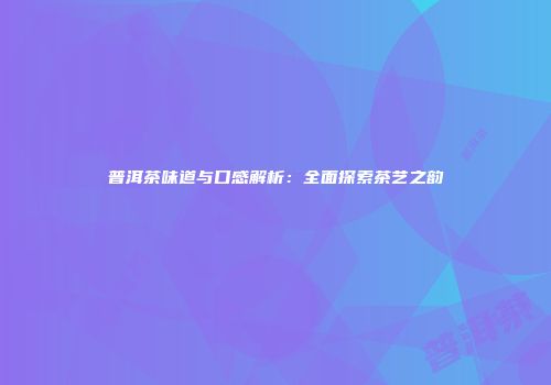 普洱茶味道与口感解析：全面探索茶艺之韵
