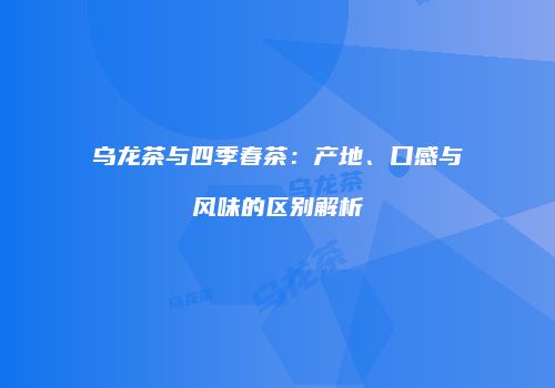 乌龙茶与四季春茶：产地、口感与风味的区别解析