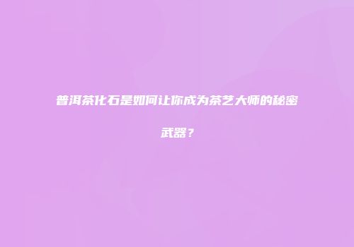 普洱茶化石是如何让你成为茶艺大师的秘密武器？