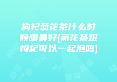 枸杞菊花茶什么时候喝最好(菊花茶跟枸杞可以一起泡吗)