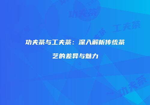 功夫茶与工夫茶：深入解析传统茶艺的差异与魅力
