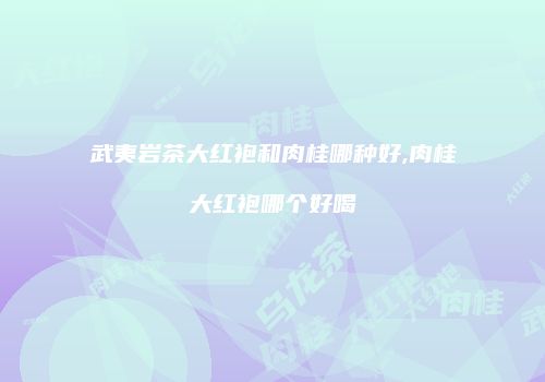 武夷岩茶大红袍和肉桂哪种好,肉桂大红袍哪个好喝