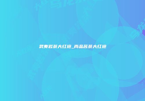 武夷岩茶大红袍_尚品茗茶大红袍