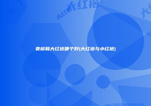 贡椒和大红袍哪个好(大红袍与小红袍)