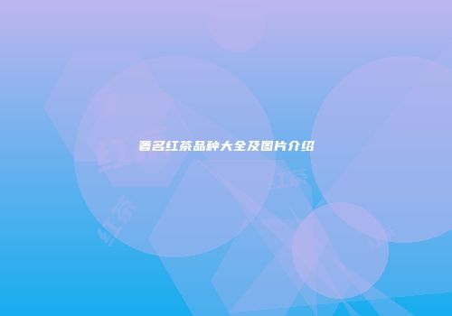 著名红茶品种大全及图片介绍