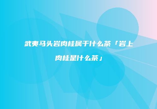 武夷马头岩肉桂属于什么茶「岩上肉桂是什么茶」