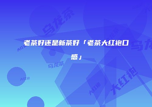 老茶好还是新茶好「老茶大红袍口感」