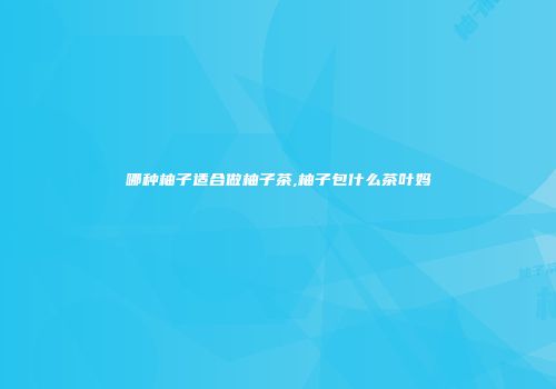 哪种柚子适合做柚子茶,柚子包什么茶叶妈