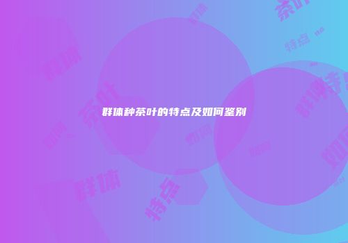 群体种茶叶的特点及如何鉴别