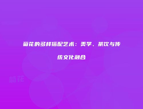菊花的多样搭配艺术：美学、茶饮与传统文化融合