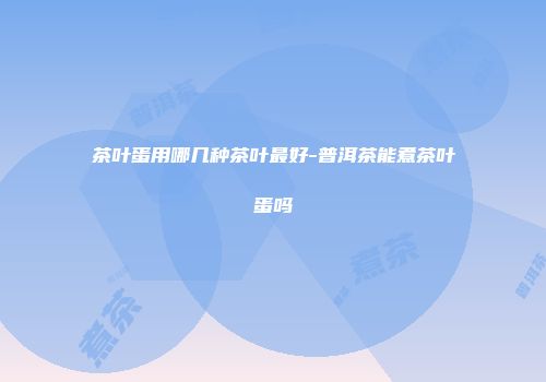 茶叶蛋用哪几种茶叶最好-普洱茶能煮茶叶蛋吗