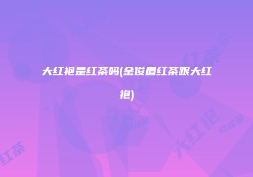 大红袍是红茶吗(金俊眉红茶跟大红袍)