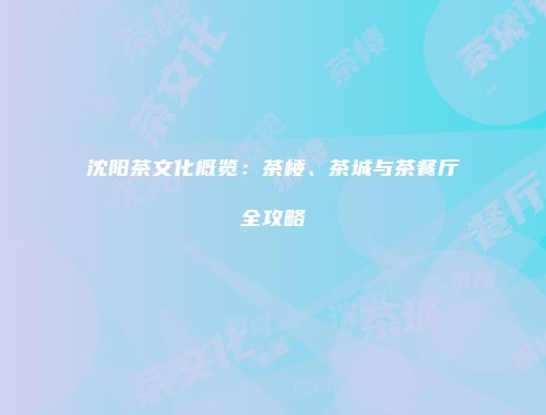 沈阳茶文化概览：茶楼、茶城与茶餐厅全攻略