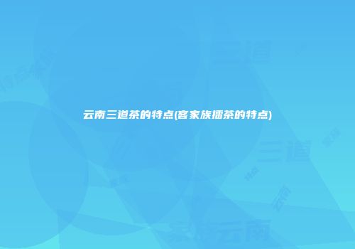 云南三道茶的特点(客家族擂茶的特点)