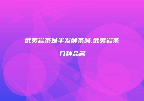 武夷岩茶是半发酵茶吗,武夷岩茶几种品名