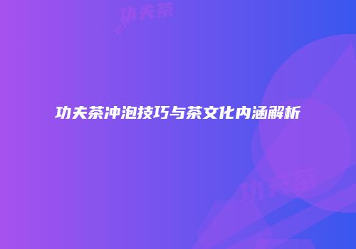功夫茶冲泡技巧与茶文化内涵解析
