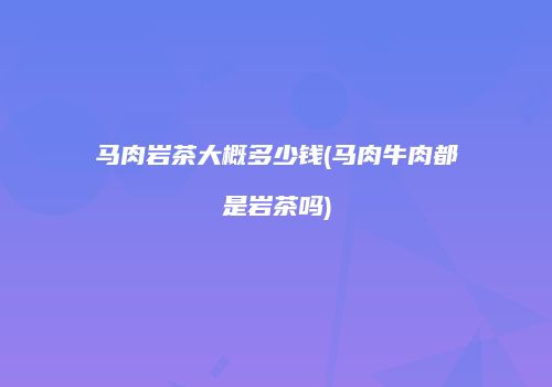 马肉岩茶大概多少钱(马肉牛肉都是岩茶吗)