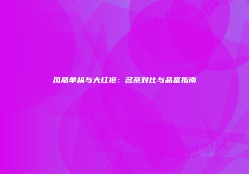 凤凰单枞与大红袍：名茶对比与品鉴指南