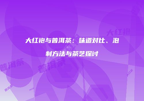 大红袍与普洱茶：味道对比、泡制方法与茶艺探讨