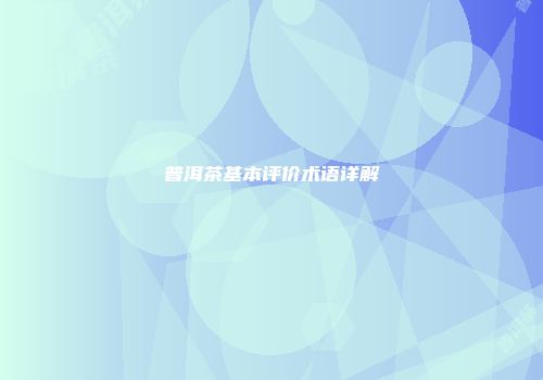普洱茶基本评价术语详解