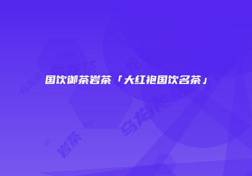 国饮御茶岩茶「大红袍国饮名茶」