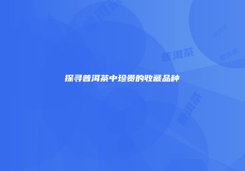 探寻普洱茶中珍贵的收藏品种
