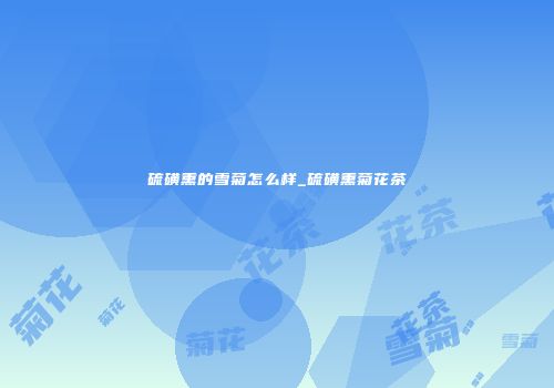 硫磺熏的雪菊怎么样_硫磺熏菊花茶