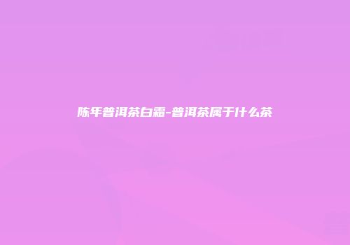 陈年普洱茶白霜-普洱茶属于什么茶