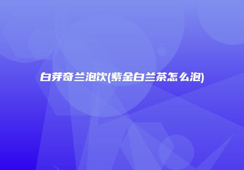 白芽奇兰泡饮(紫金白兰茶怎么泡)