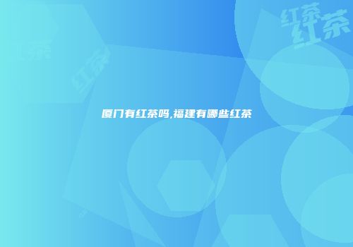 厦门有红茶吗,福建有哪些红茶